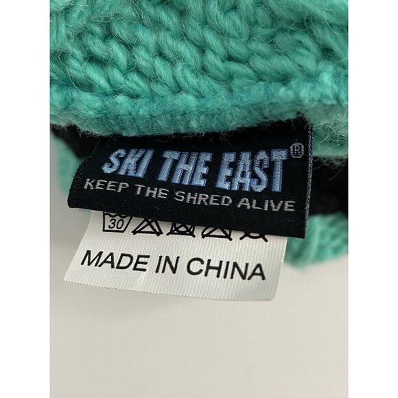 Ski The East Wool Blend Beanie Cable Knit Hat One Size Fits Most Green - Picture 7 of 11